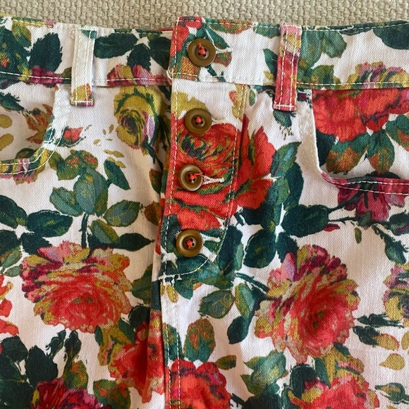 Anthropologie Maeve Floral Garden Denim Pencil Skirt Size 6 - Picture 3 of 6